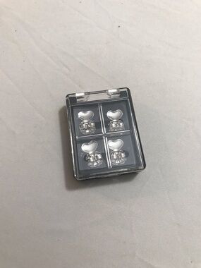 Silver Tone Heart Earring Backs Jewelry Making Kit Lot Business 4 pcs